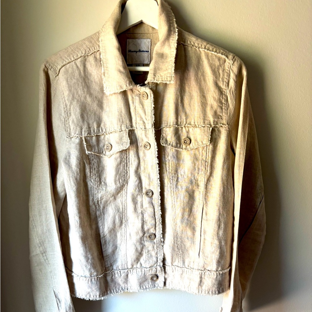 Tommy Bahama Cream Jean Jacket Classic Style